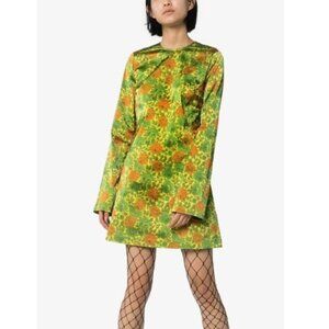 Marques'Almeida Floral Satin Mini Dress NWT
